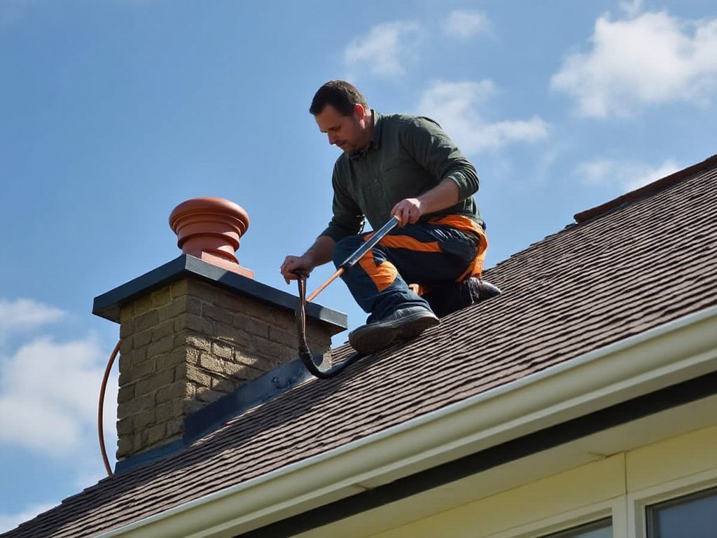 Professional chimney cleaning process